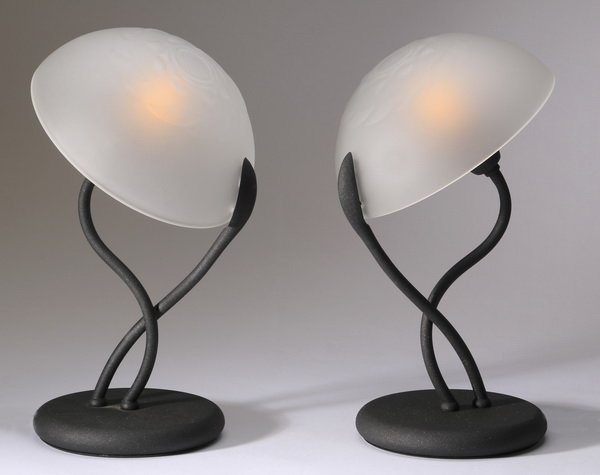 (2) Contemporary Italian desk lamps, 13.5"h (1 of 2)