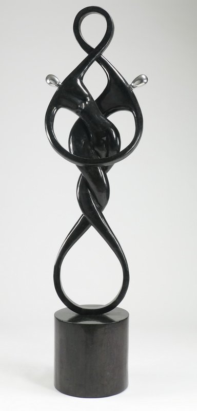 Contemporary sculpture of two figures, 81"h (1 of 4)