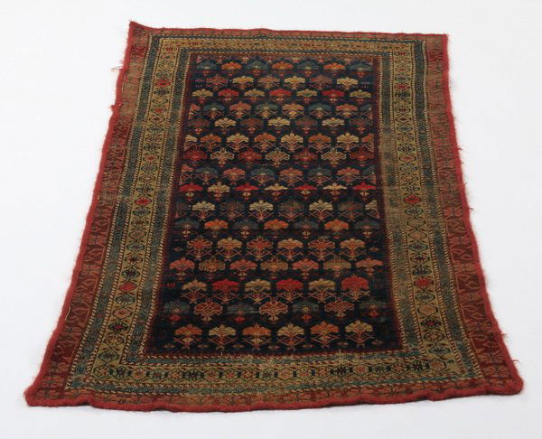 Kurdish wool rug w/ floral pattern 5 x 3 (1 of 4)