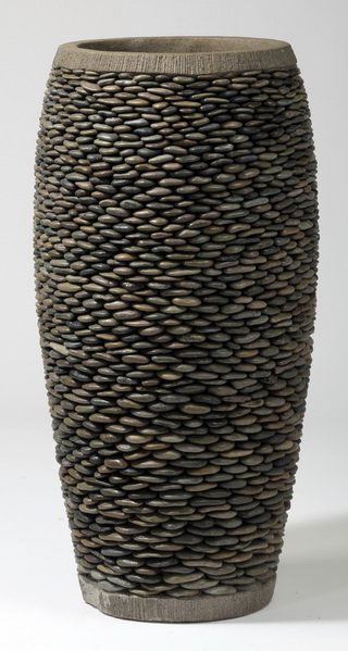 Oversized layered stone vase, 40"h (1 of 3)