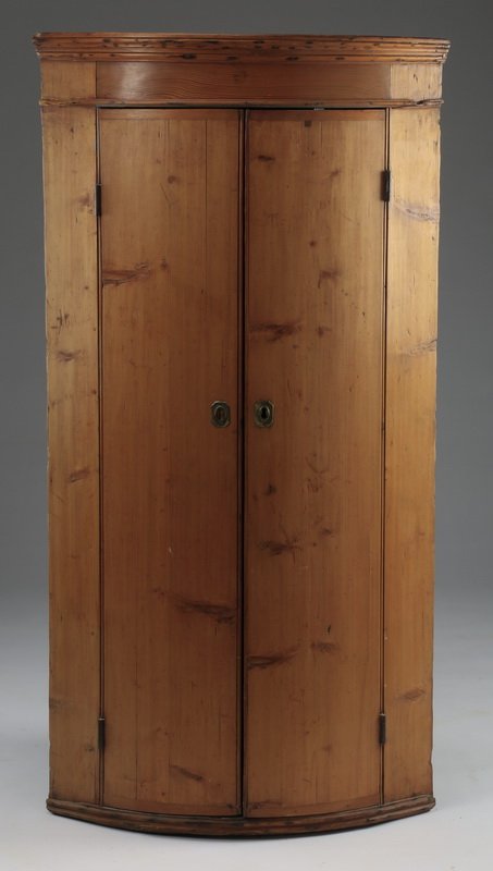 Continental pine corner cabinet, 19th c. (1 of 2)