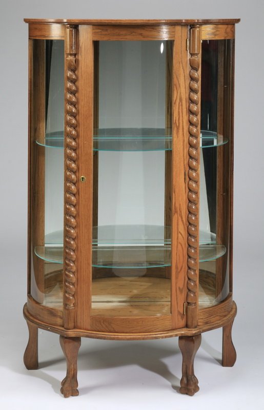 American oak vitrine, early 20th c,, 60"h (1 of 3)