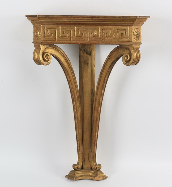 Italian gilt gesso wall mounted console, 34"h (1 of 2)