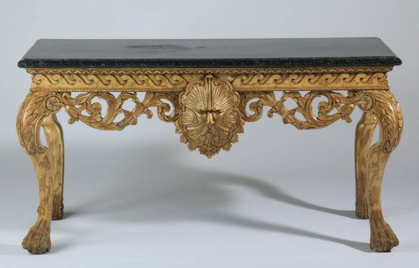 Early 20th c. gilt wood marble top console (1 of 3)
