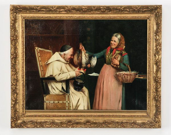 Alessandro Sani signed, Italian O/c  'Market Day' (1 of 3)