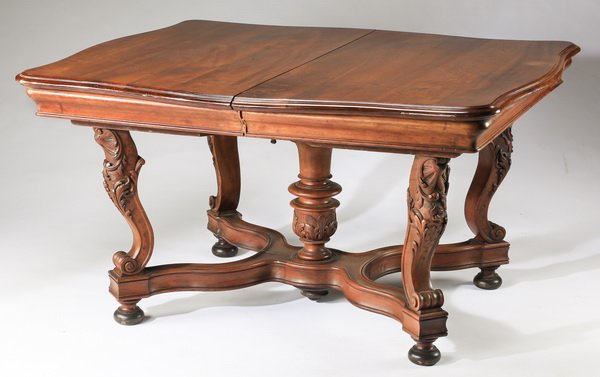19th c. French Rococo walnut dining table (1 of 4)