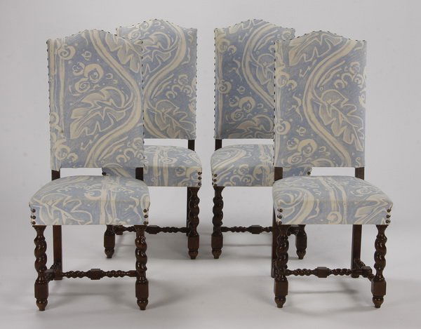 (4) 19th c. French side chairs with barley twist legs (1 of 3)