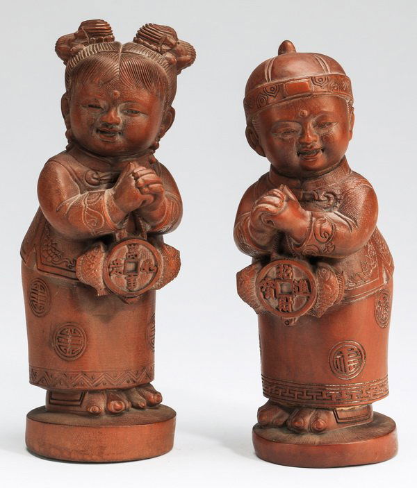 (2) Chinese carvings of auspicious children (1 of 7)