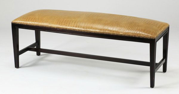 Bench w/ faux alligator hide upholstery (1 of 2)