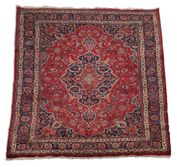 Hand knotted Persian Mashad wool rug, 8 x 12 (1 of 4)