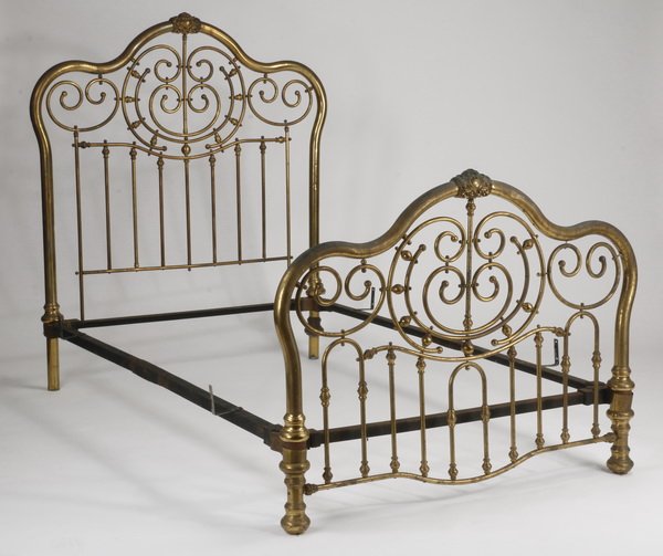 Late 19th c. full size brass bed (1 of 4)