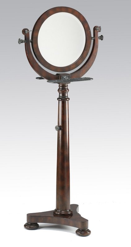 English mahogany shaving mirror, 62"h (1 of 3)