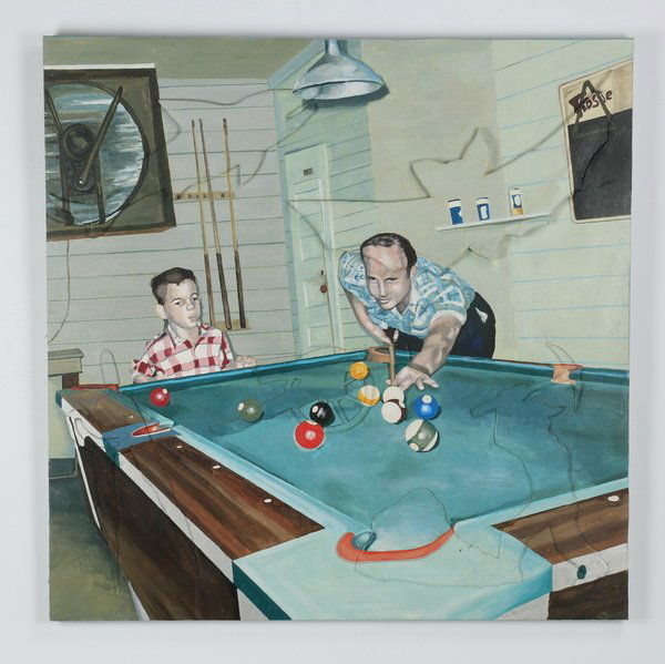 Bill Havoren O/board 'Playing Pool' 40"sq (1 of 3)