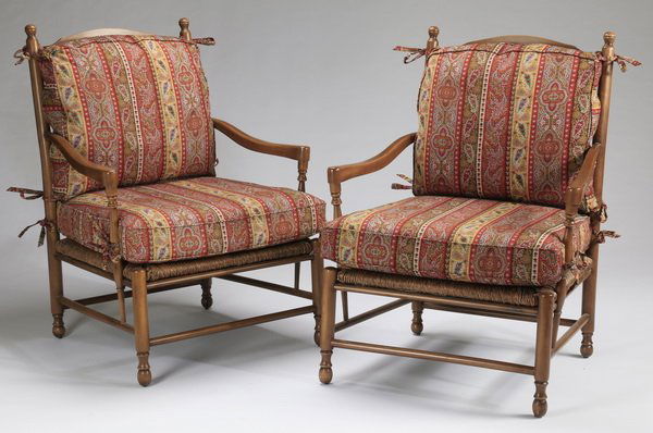 (2) French Provinicial armchairs, 40"h (1 of 2)