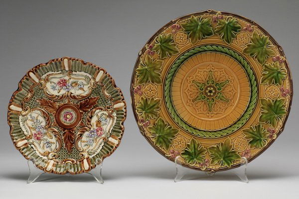 (2) English majolica plates (1 of 2)