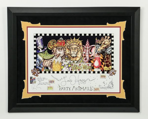 Jaime Hayes serigraph, 'Party Animals', 35"w (1 of 2)