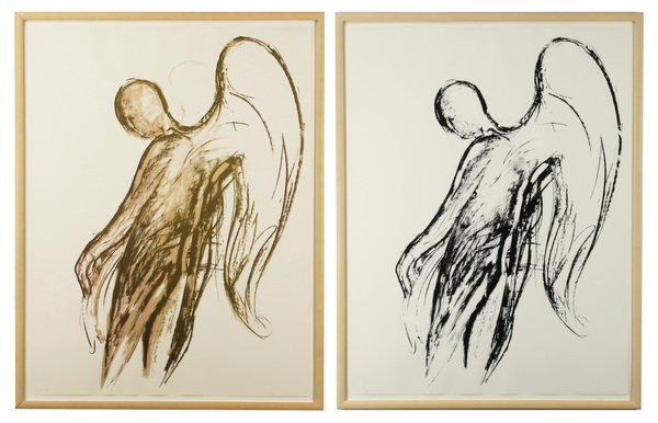 (2) Signed, numbered ltd edition screenprints, 55"h (1 of 7)