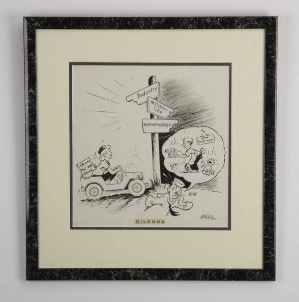 Victor Coleman Anderson ink on paper cartoon (1 of 4)