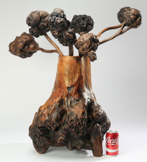 Contemporary hardwood root form sculpture, 25"h (1 of 8)