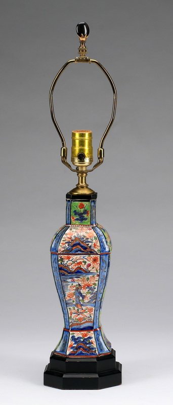 Imari vase,Taisho period, mounted as lamp (1 of 1)