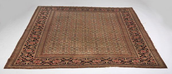 Antique Persian hand knotted Tabriz rug, 9 x 8 (1 of 4)