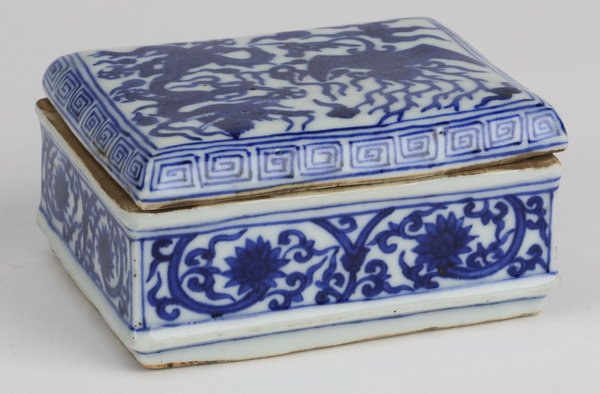 19th c. Ming-style lidded box, Xuande mark (1 of 9)