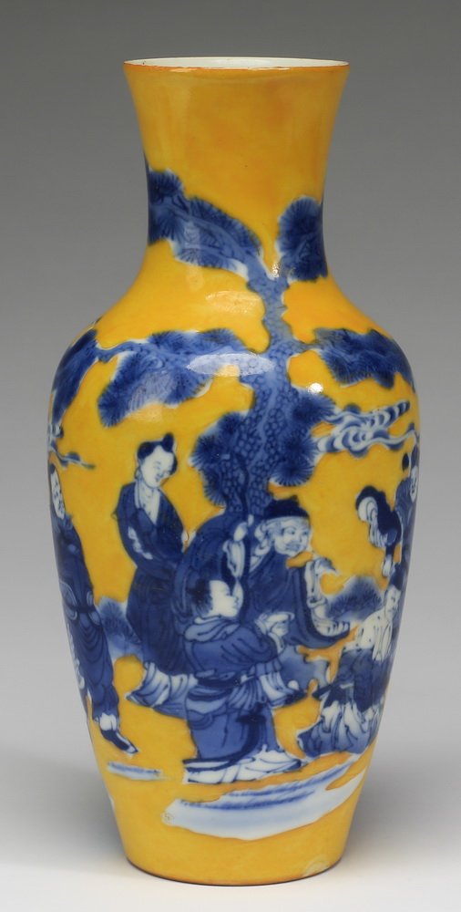 Chinese baluster vase with scholar figures, 11"h (1 of 6)