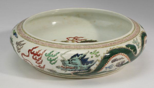 Chinese wucai brush washer, Kangxi mark (1 of 10)