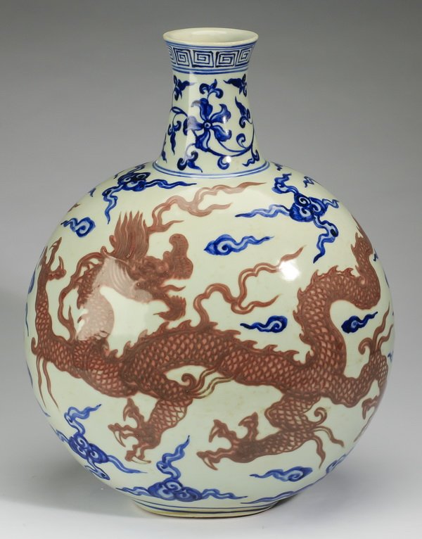 Chinese Ming style dragon vase, Xuande mark, 17"h (1 of 6)
