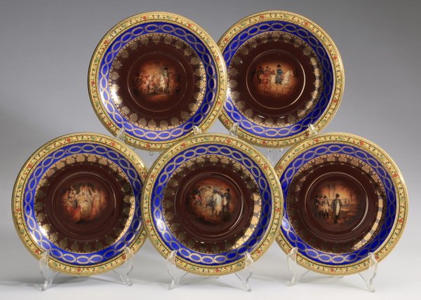 (5) Continental Napoleonic cabinet plates (1 of 3)
