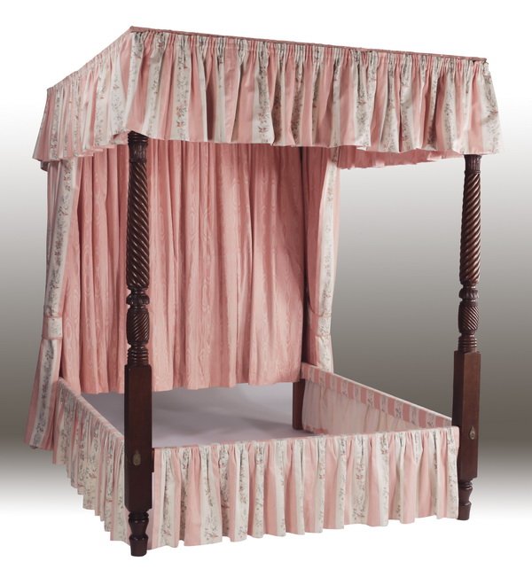 Custom upholstered queen size canopy bed (1 of 6)