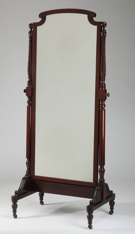 Full length mahogany dressing mirror, 71"h (1 of 4)