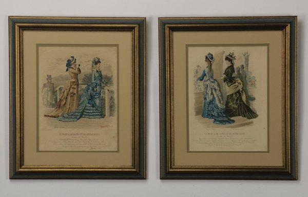 (2) 19th c. hand colored engravings (1 of 3)