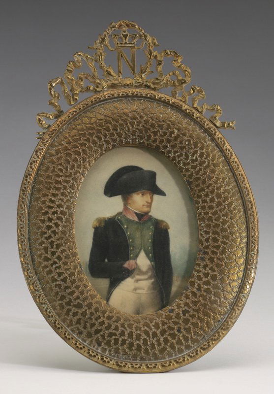 Continental watercolor portrait of Napoleon, 10"h (1 of 2)
