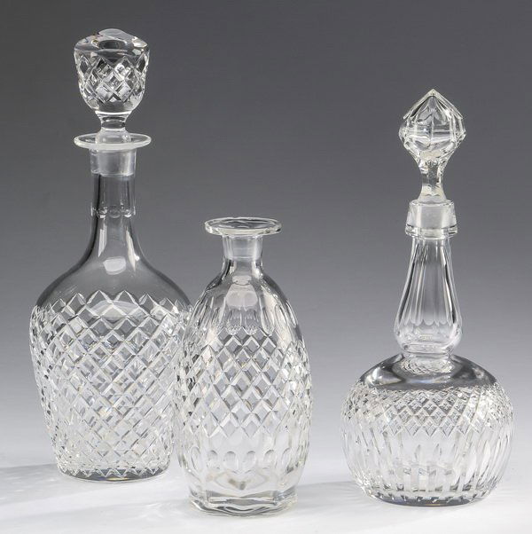 (3) Cut crystal spirit decanters by Hawkes (1 of 2)