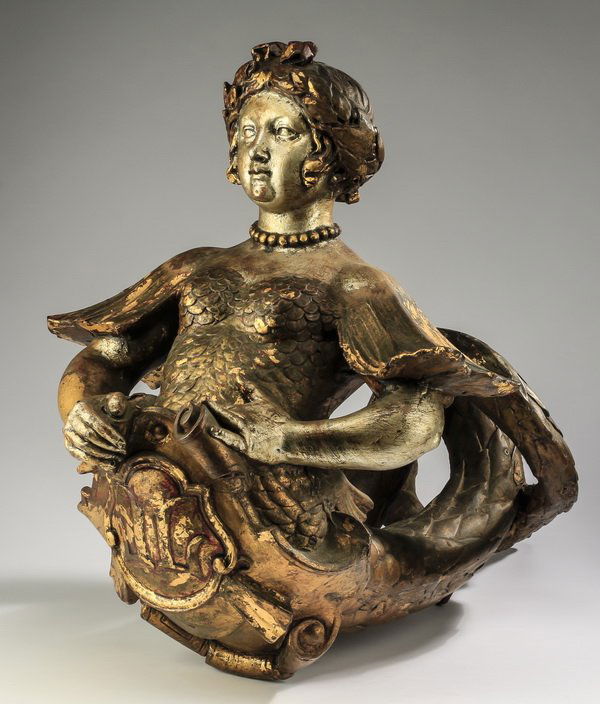 19th c.Continental gilt architectural  fragment, 22"h (1 of 5)