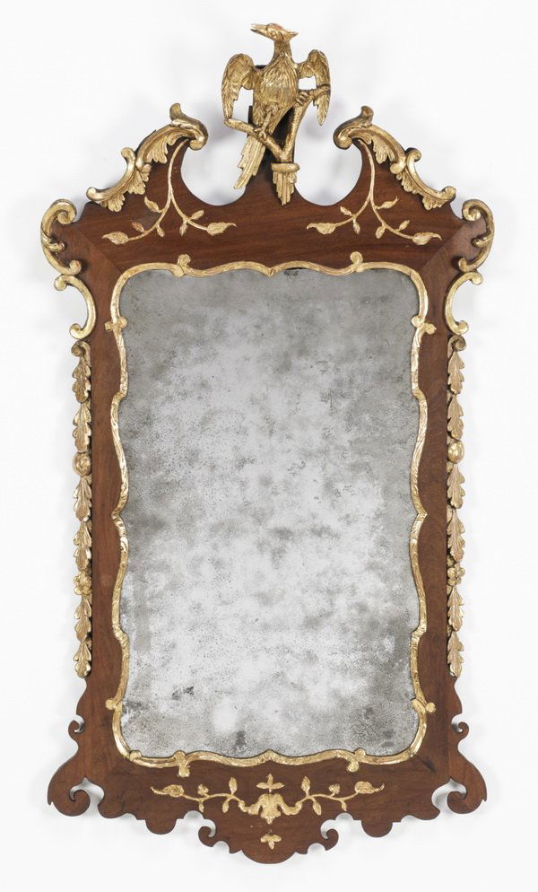 19th c. George II style parcel gilt mirror, 66"h (1 of 2)
