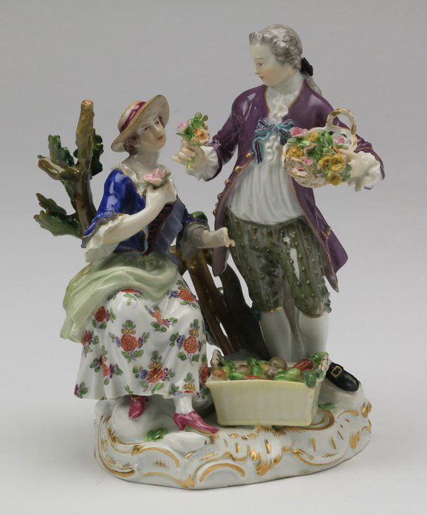 19th c. Meissen porcelain figurine, marked, 8"h (1 of 7)