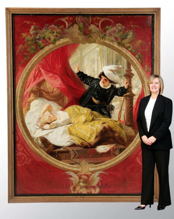 19th c. Continental O/b of Sleeping Beauty, 106"h (1 of 6)