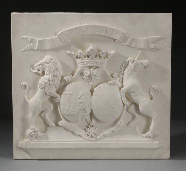 20th c. cast plaster armorial plaque (1 of 1)