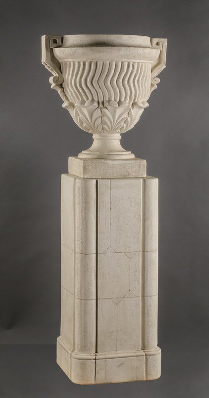 Neoclassical inspired urn & pedestal, 70"h (1 of 4)