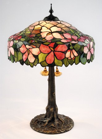 Early 20th c. American leaded glass lamp, 30"h (1 of 1)