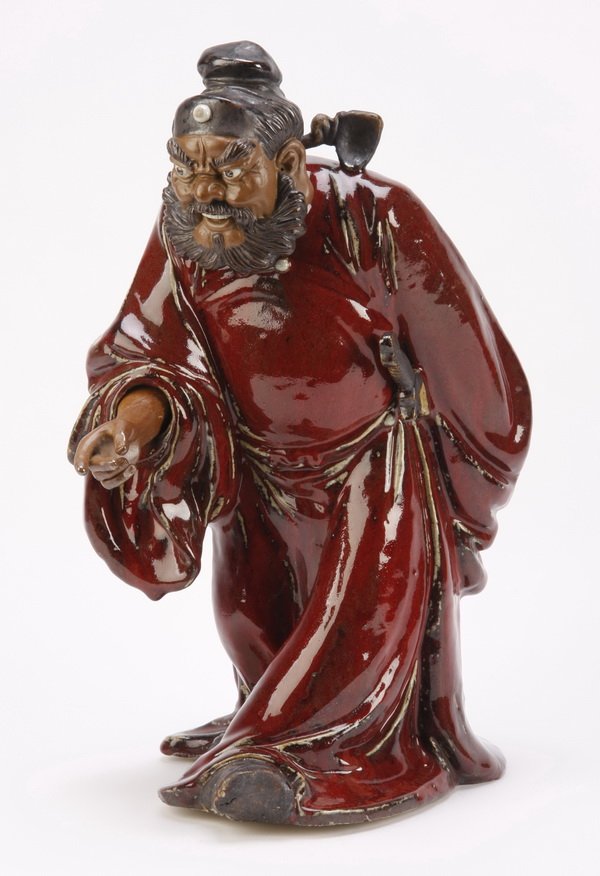 Chinese ceramic sculpture of Zhong Kui, 19"h (1 of 2)