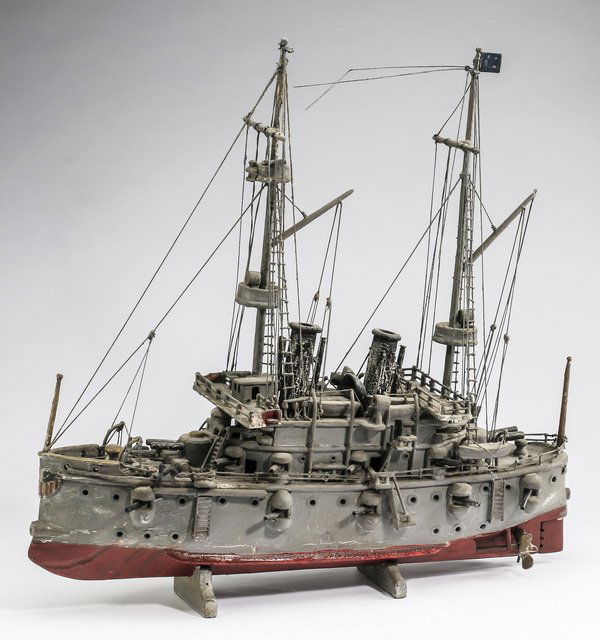 Model of a pre-Dreadnought battleship, 20"l (1 of 4)