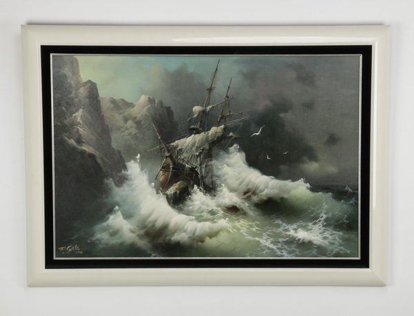 Eugene Garin O/c of ship, 'Voyage of No Return', 43"w (1 of 4)