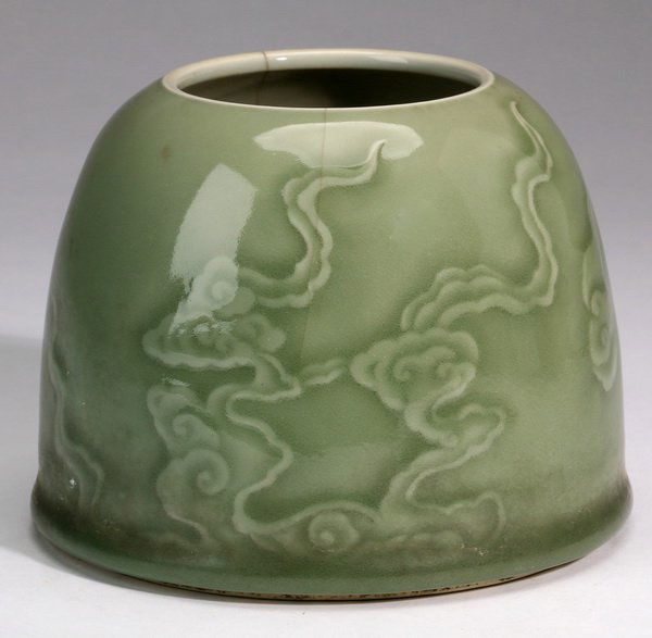Chinese celadon brush washer, Guangxu mark (1 of 6)