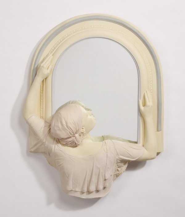 Art Deco inspired figural sculpture w/ mirror (1 of 2)