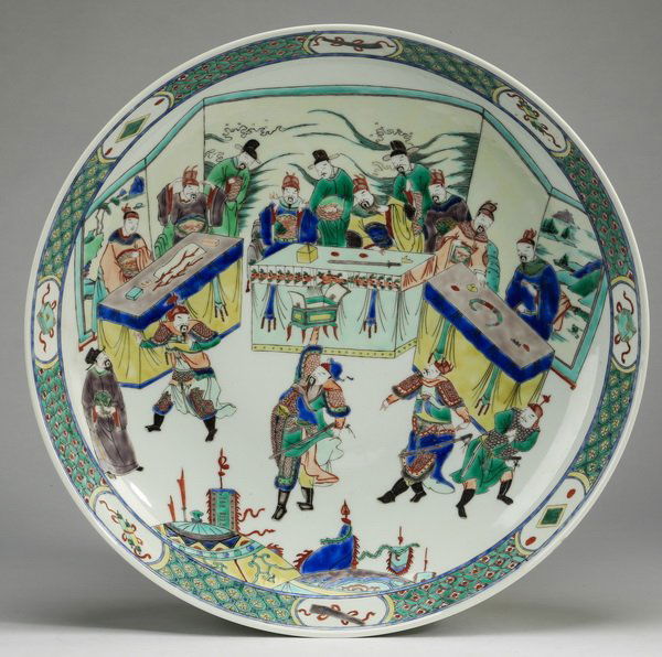 Chinese famille verte banquet charger, 18"w (1 of 4)