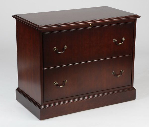 Contemporary mahogany lateral file cabinet (1 of 3)