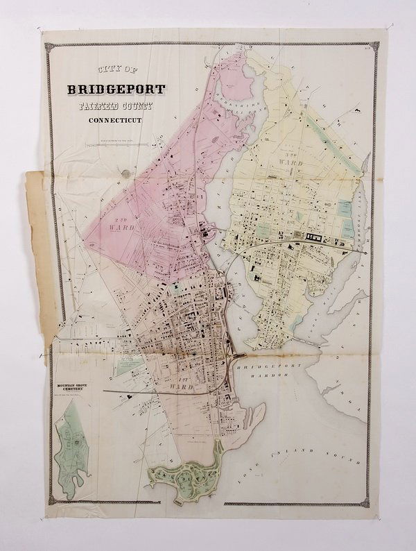 (3) 19th c. hand colored maps of Connecticut (1 of 6)